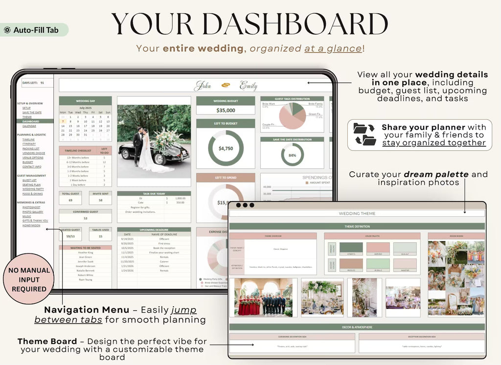 Ultimate Wedding Planner Spreadsheet | Wedding Budget, Guest List, Timeline & Checklist